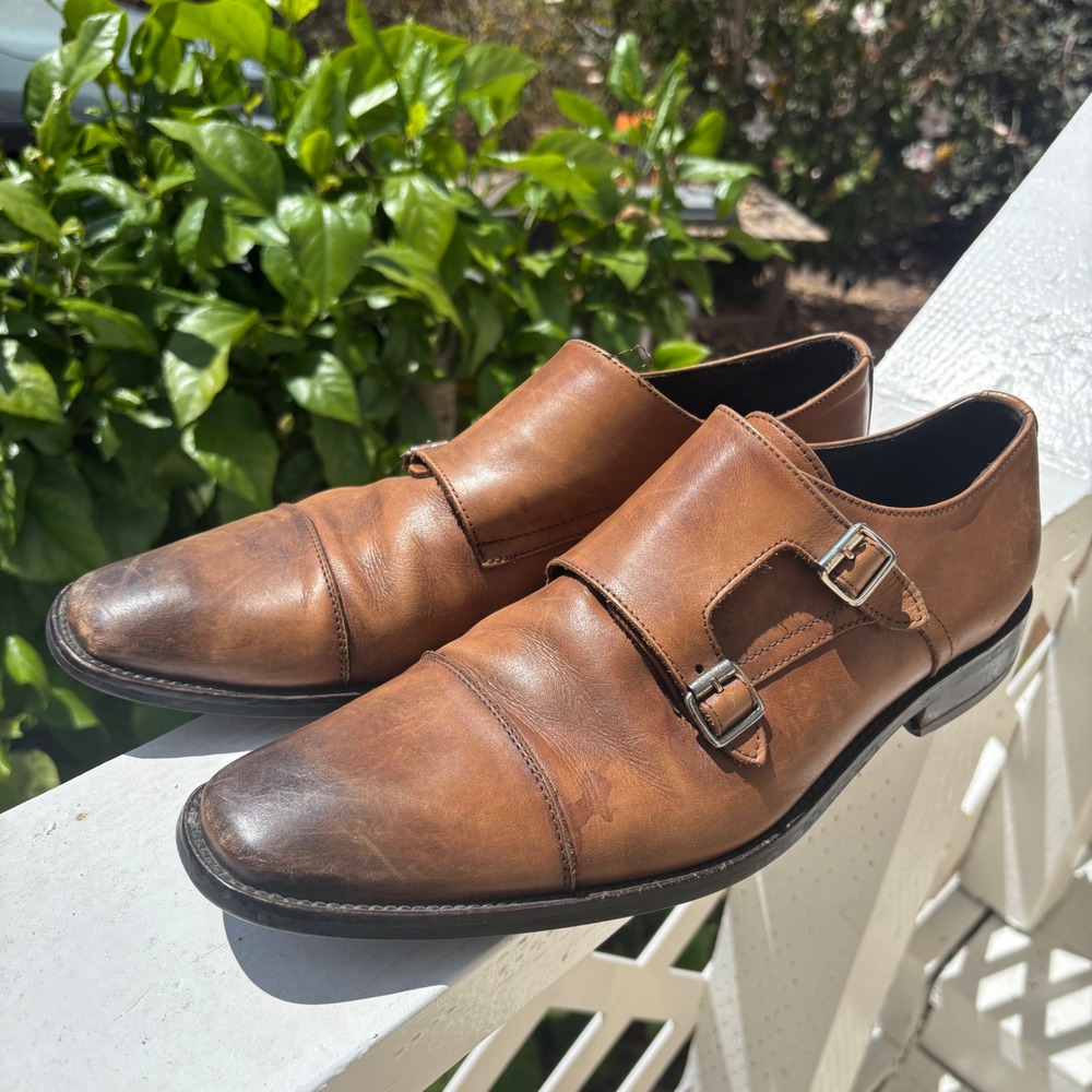 To Boot New York Double Monk Straps leather dress shoe size 11 made in Italy